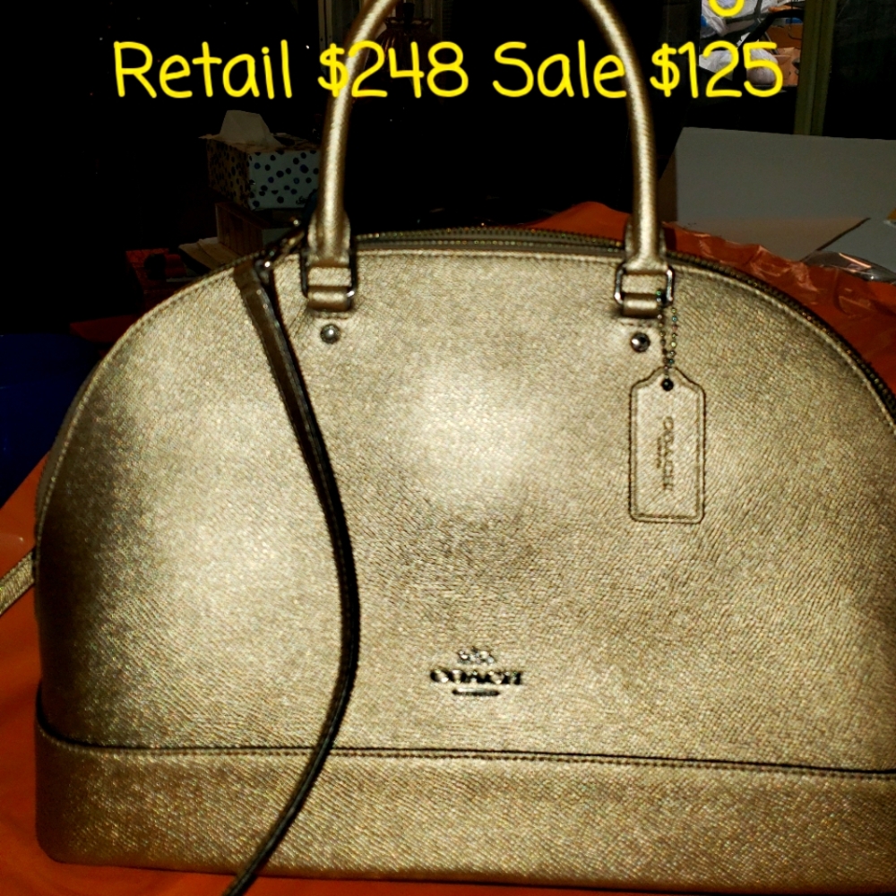 Coach Gold Satchel with Metallic Finish
